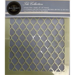 Jamie Rodgers Crafts Ornate Small Tiles 8"x 8" Stencil