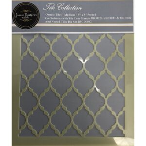 Jamie Rodgers Crafts Ornate Medium Tiles 8"x 8" Stencil