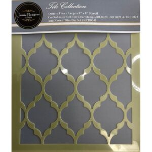Jamie Rodgers Crafts Ornate Large Tiles 8"x 8" Stencil