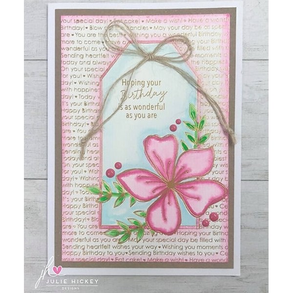 Julie Hickey Designs - Create A Card Birthday Wishes Gold Cardstock