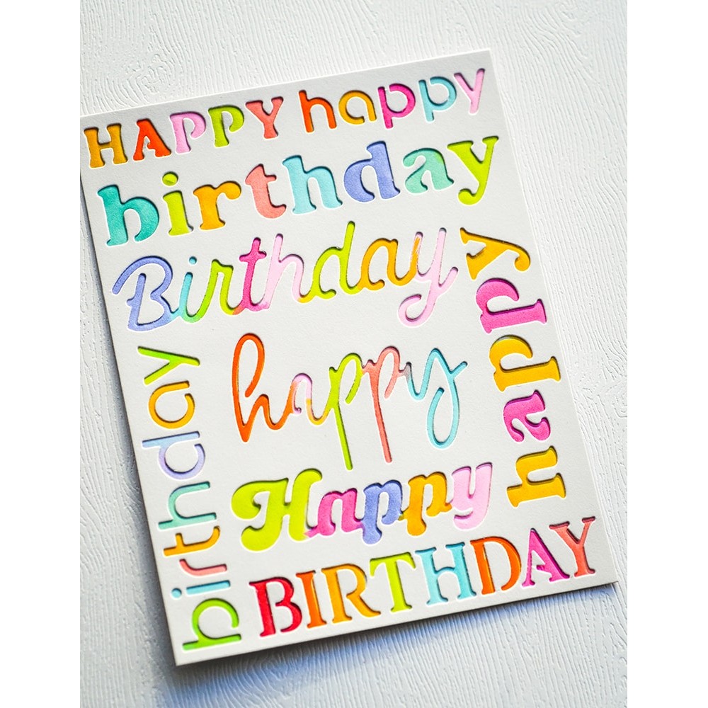 Memory Box - Happy Birthday Background Plate craft die