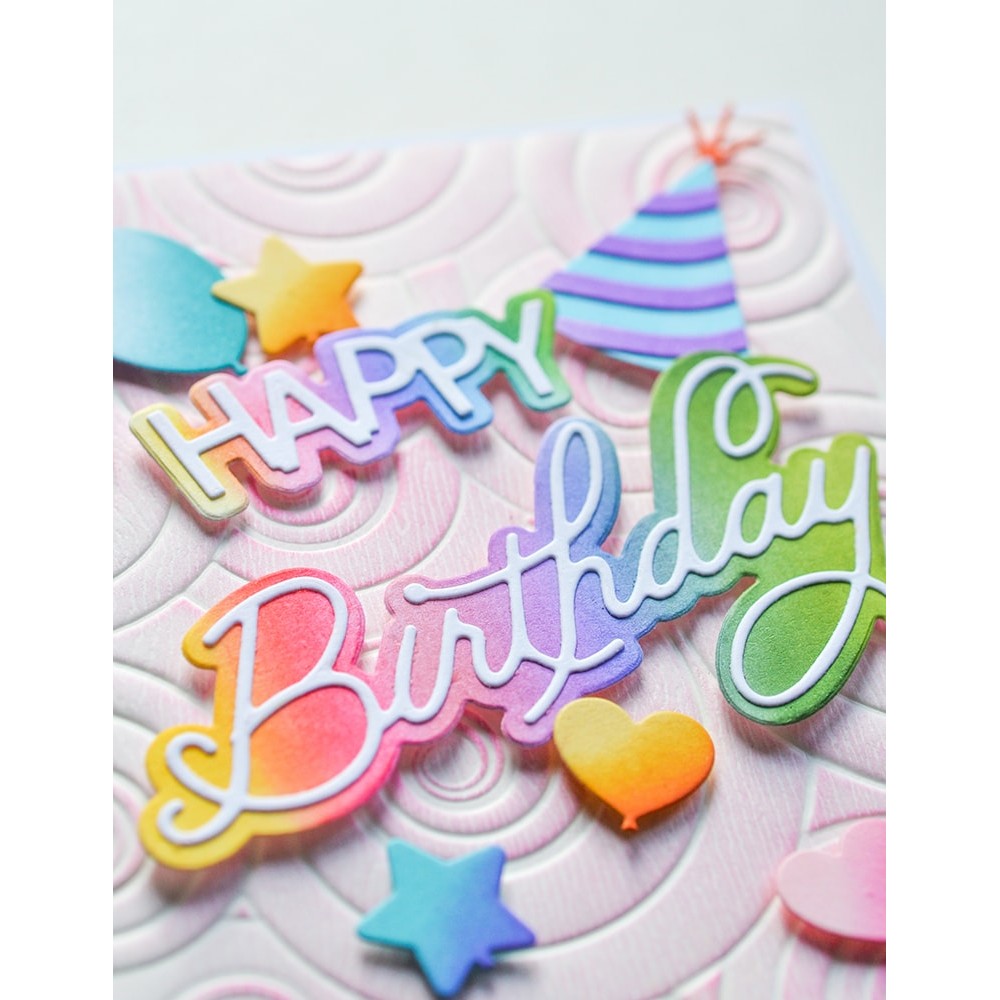 Memory Box - Happy Birthday Celebration Script craft die