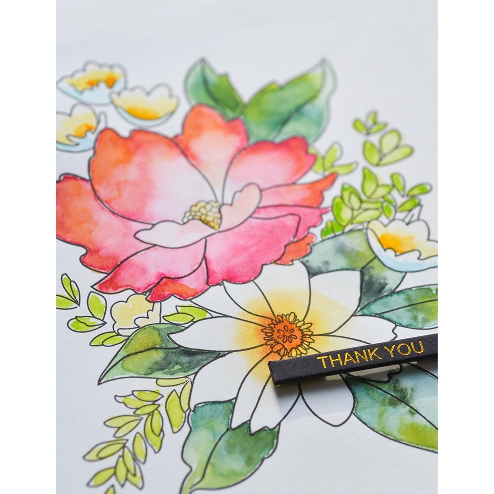 Memory Box - Breezy Bouquet clear stamp set