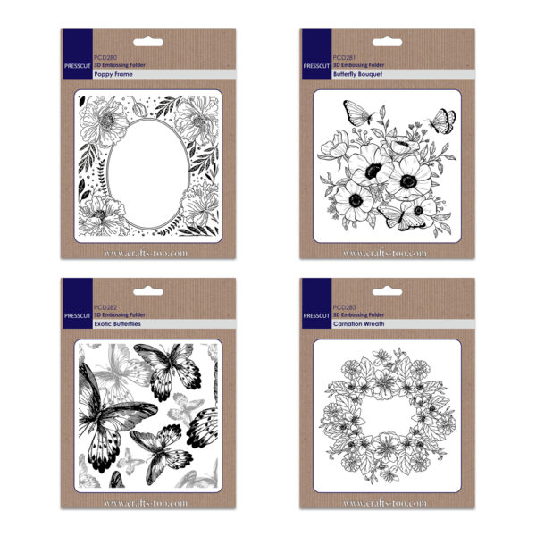 Presscut 3D Embossing Folder Flowery Butterfly set - Art of Craft
