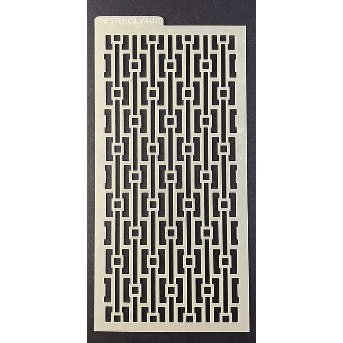 The Stencil Vault - Buckled Squares DL Stencil - Image 2
