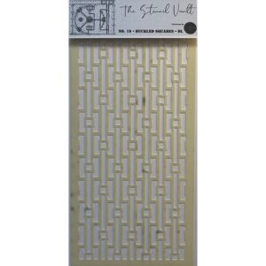 The Stencil Vault - Buckled Squares DL Stencil
