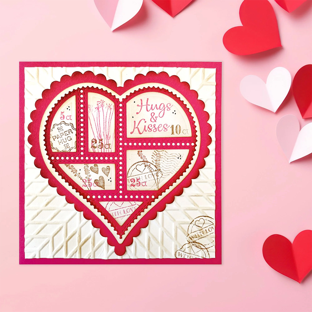 Nellie's Choice 3D Embossing Folder - Geo Heart
