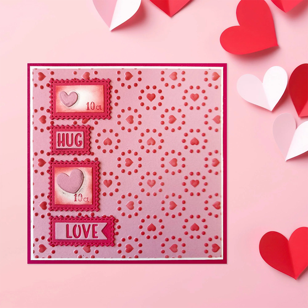 Nellie's Choice 3D Embossing Folder - Hearts & Dots