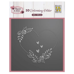 Nellie's Choice 3D Embossing Folder - Flower Heart