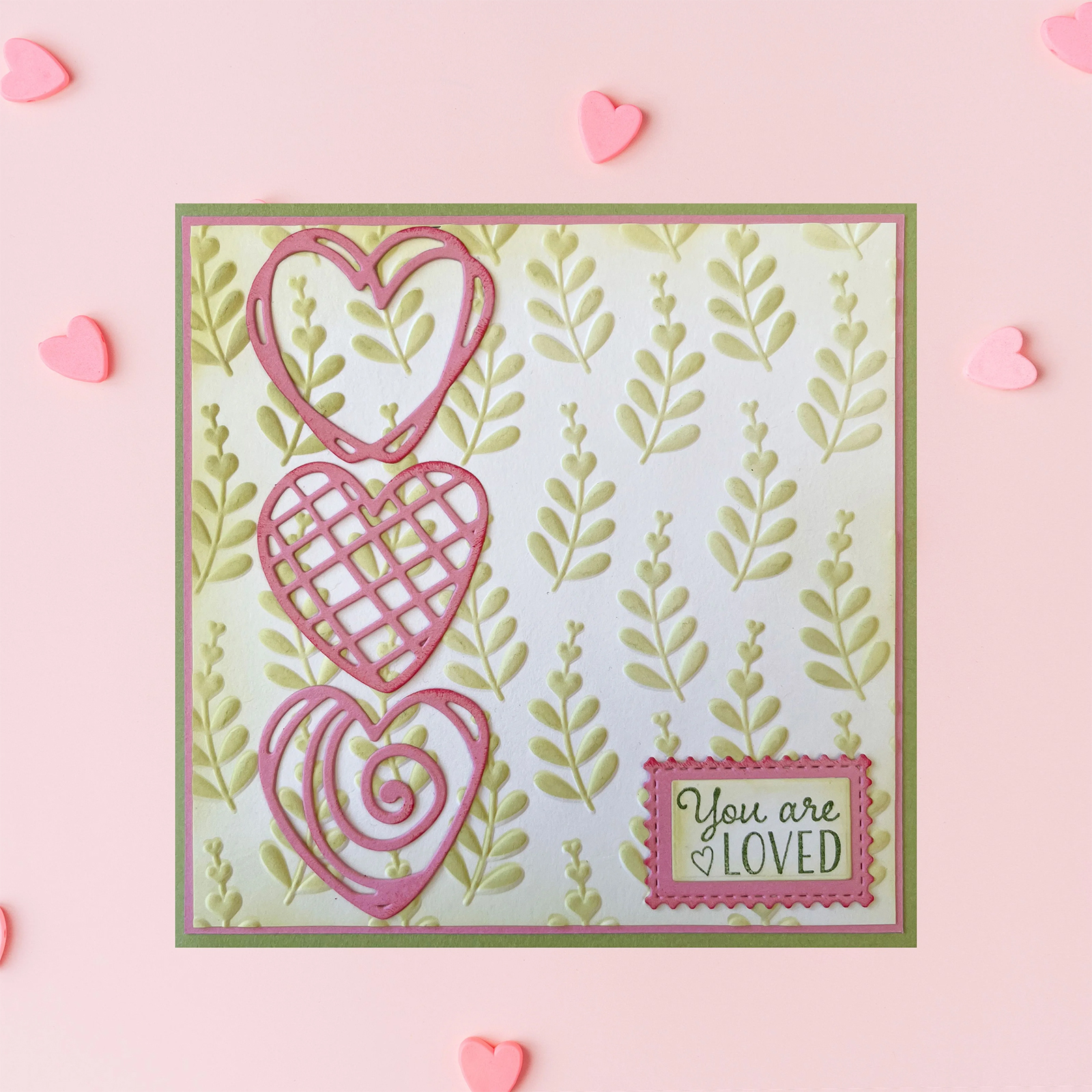 Nellie's Choice 3D Embossing Folder - Heart Branches
