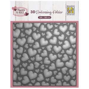 Nellie's Choice 3D Embossing Folder - Pop Up Hearts