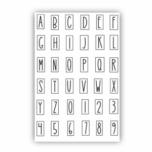Julie Hickey Designs Julie's Letters & Numbers Tiles A6 Stamp Set