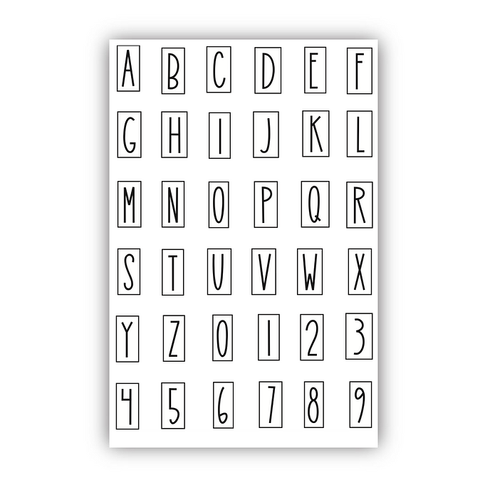 Julie Hickey Designs Julie's Letters & Numbers Tiles A6 Stamp Set