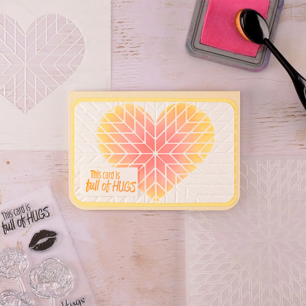 Nellie's Choice Stencil - Geo Heart