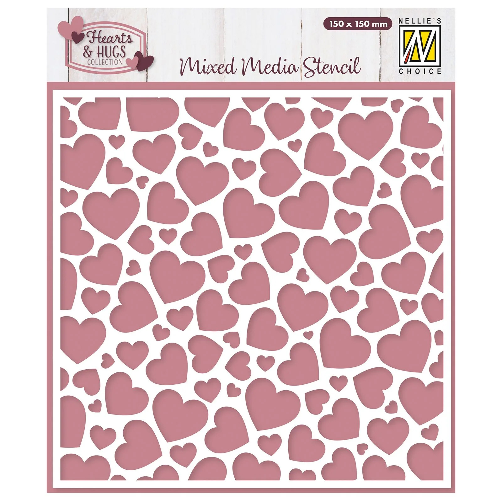 Nellie's Choice Stencil - Pop Up Hearts