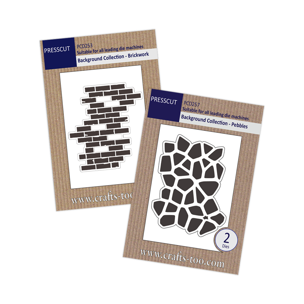 Presscut Background Collection - Brickwork and Pebbles set
