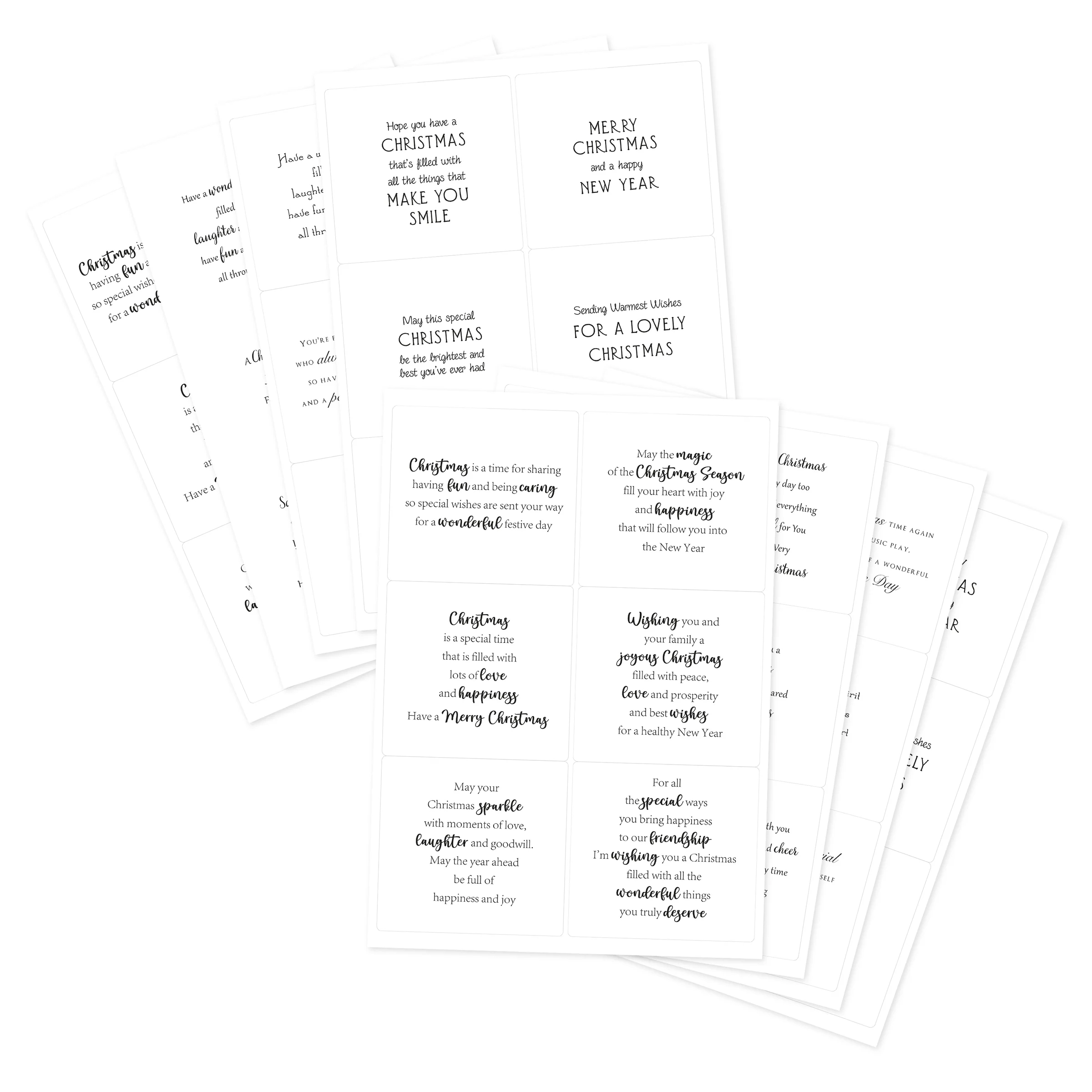 Katy Sue Designs - Christmas Verses Peelables, 48 stickers