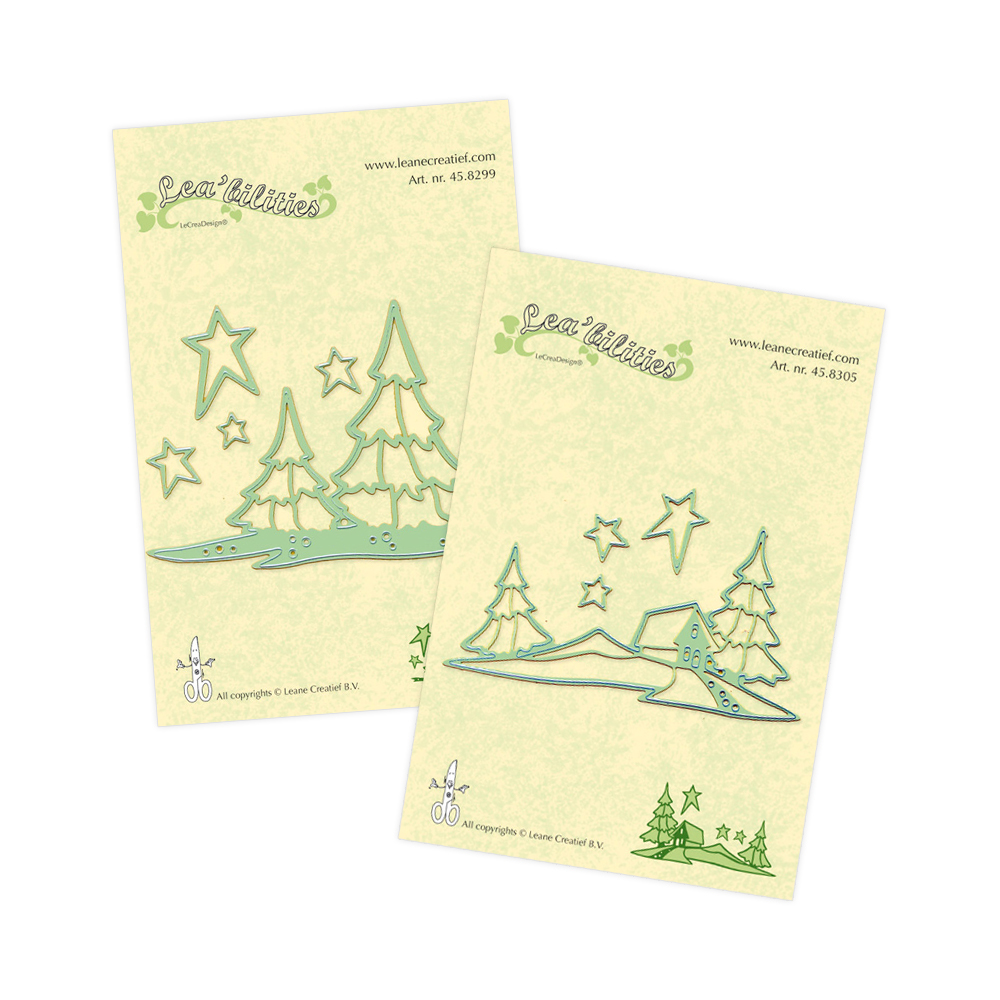 Lea-bilities Cutting and Embossing Die - Scenery Trees & Scenery With House set