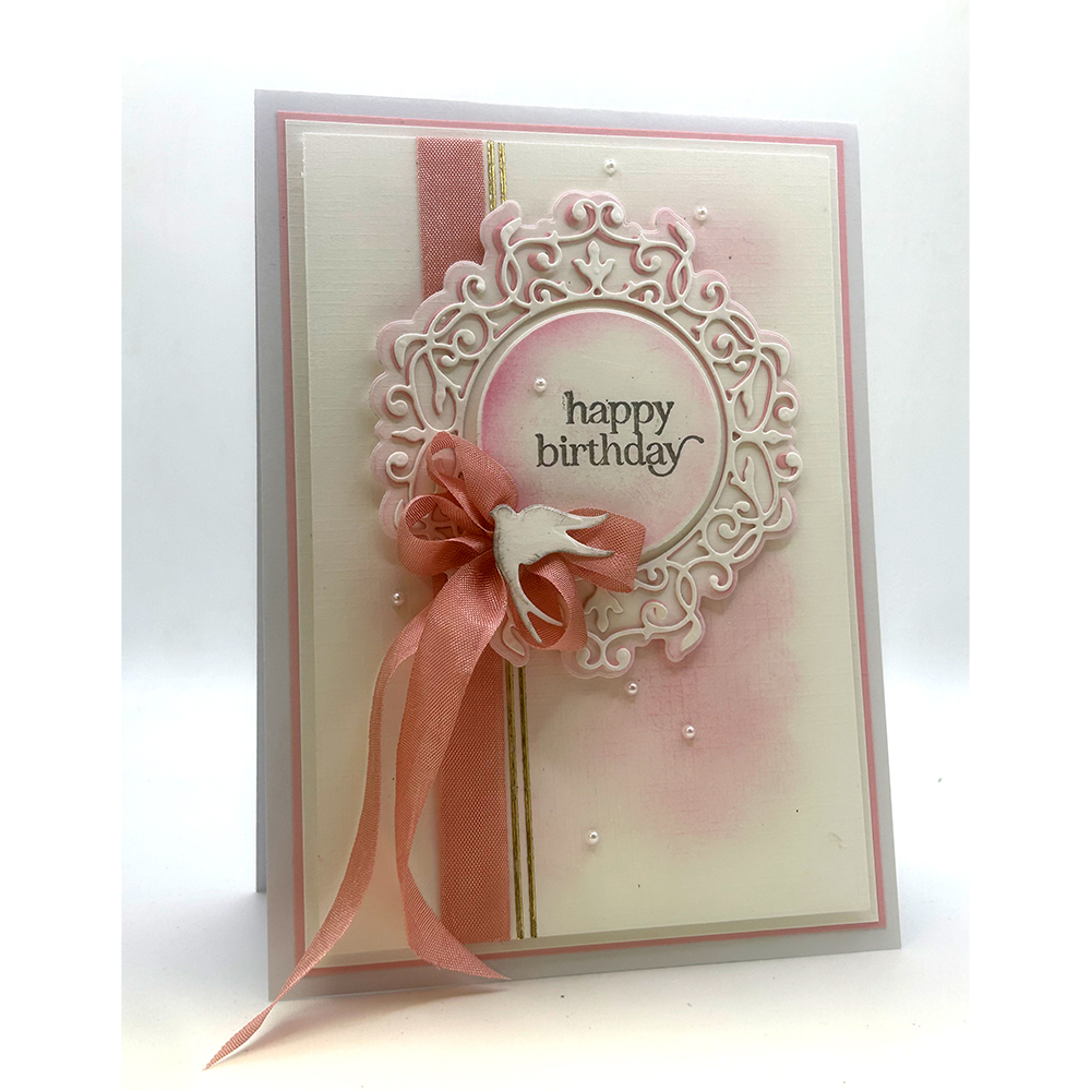 Nellie's Choice Vintasia Dies - Frame with Man & Romantic Birds - Image 5