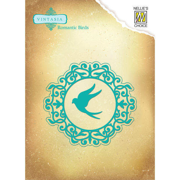 Nellie's Choice Vintasia Dies - Frame with Man & Romantic Birds - Image 4