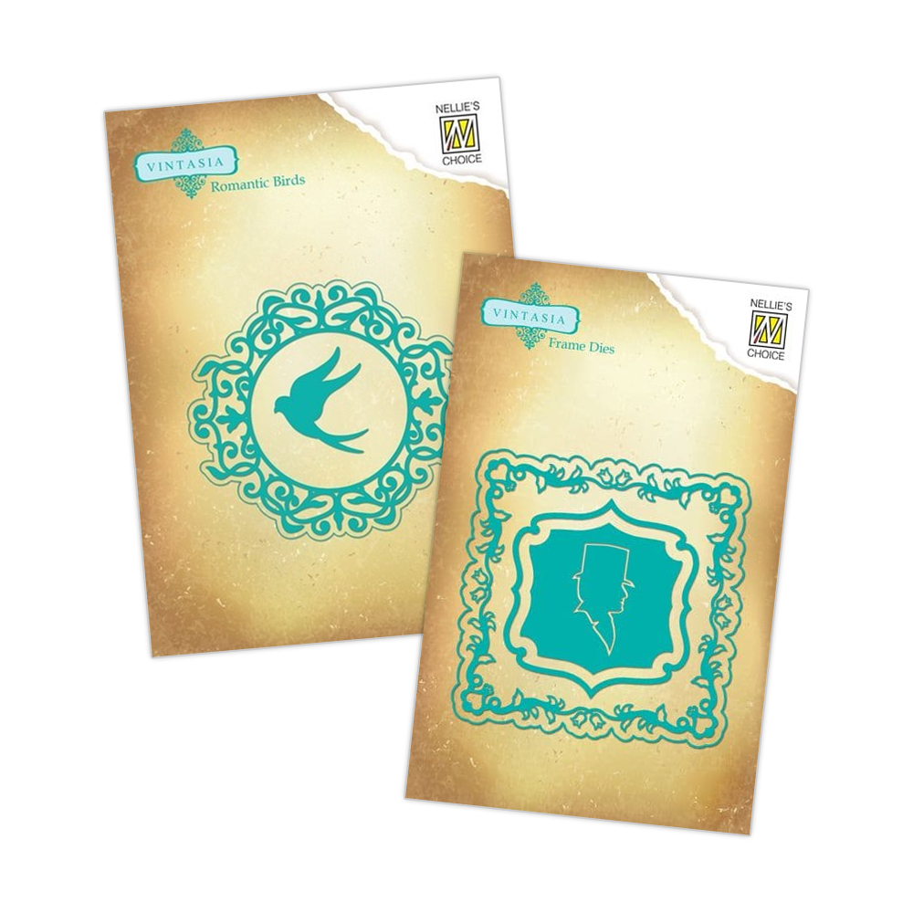 Nellie's Choice Vintasia Dies - Frame with Man & Romantic Birds