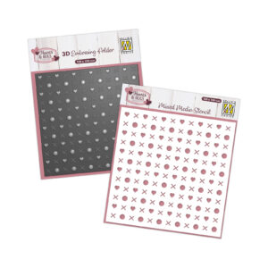 Nellie's Choice 3D Folder & Stencil Set - Hugs & Kisses