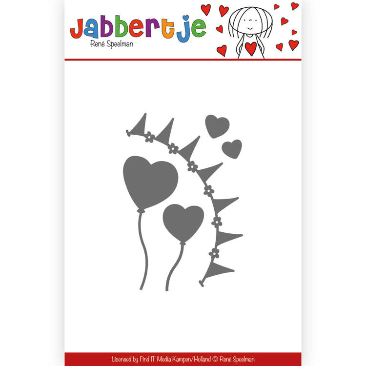 Jabbertje Cutting Dies - Tiered Cake, With Hearts & Balloons set - Image 2