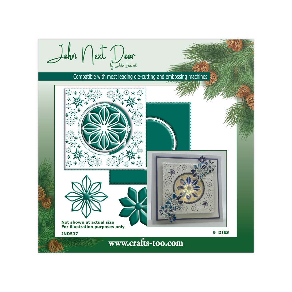 John Next Door Christmas Snow Crystal Flower, Slimline Boughs, Twisting Snowflake & Snow Crystal FrameMaker set - Image 5