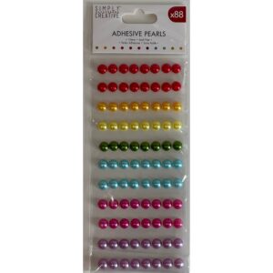 Simply Creative™ - Rainbow - 10mm Self-Adhesive Pearls - Pack Of 88pc