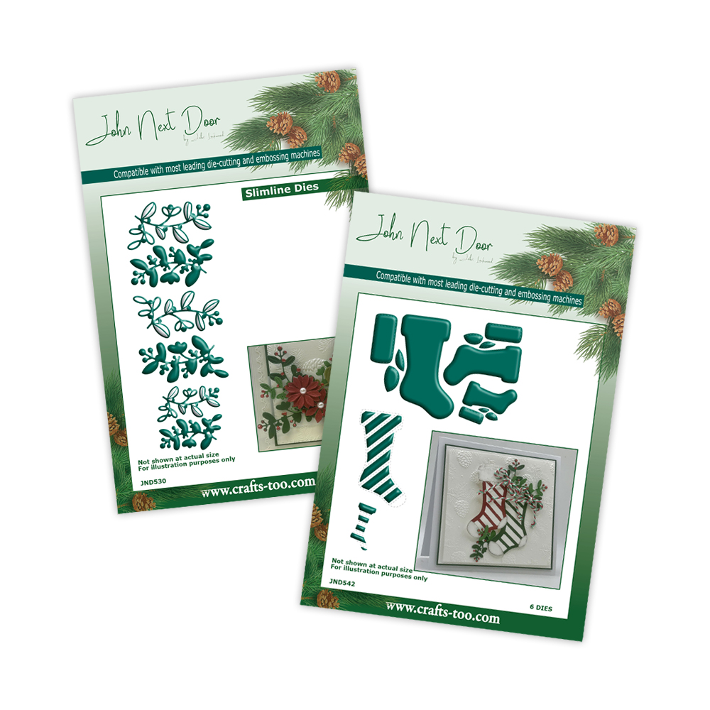 John Next Door Christmas - Slimline Berry Branch & Small Stockings set