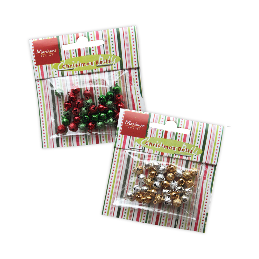 Marianne Design Decoration - Bells Red, Green, Gold and Silver set
