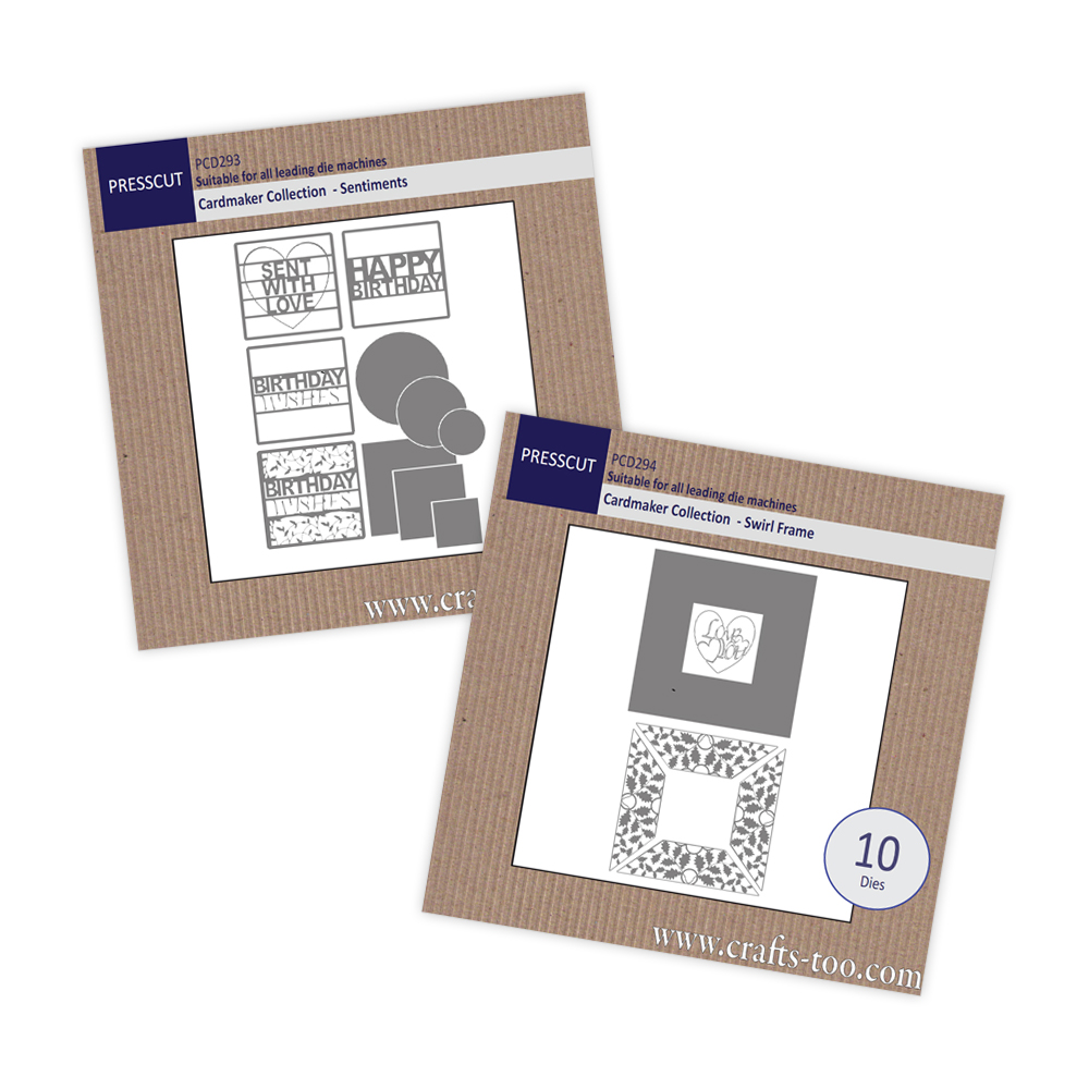 Presscut Cardmaker Collection - Sentiments and Swirl Frame set