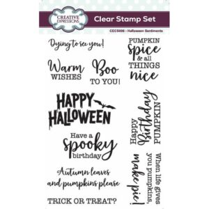 Creative Expressions - Halloween Sentiments A6 Clear Stamp Set