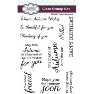 Creative Expressions - Autumn Sentiments A6 Clear Stamp Set