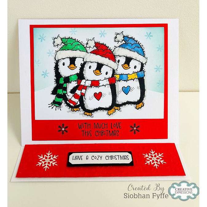 Woodware Dancing Penguin A6 Clear Stamp Set