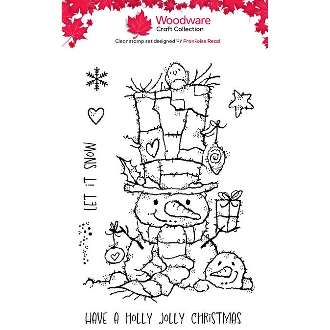Woodware Snowman Gift A6 Clear Stamp Set