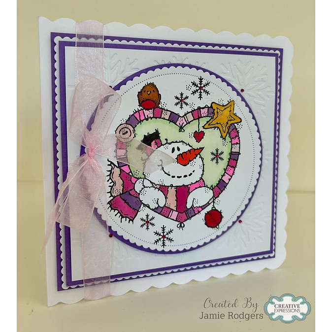 Woodware Snowman Heart A6 Clear Stamp Set