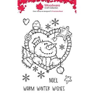 Woodware Snowman Heart A6 Clear Stamp Set