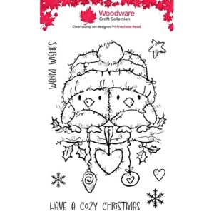 Woodware Woolly Hat Robins A6 Clear Stamp Set