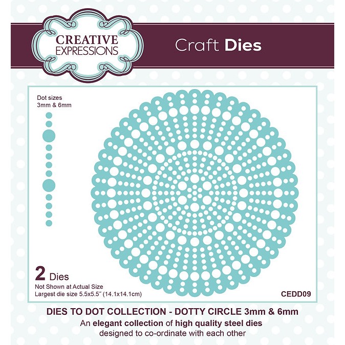 Creative Expressions Dotty Circle 3mm & 6mm Die Set