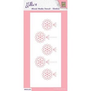 Nellie's Choice Stencil Slimline Size - Xmas Baubles