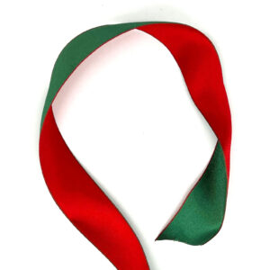 Wired Edge Dual-Coloured Ribbon Red/Green (1 metre)