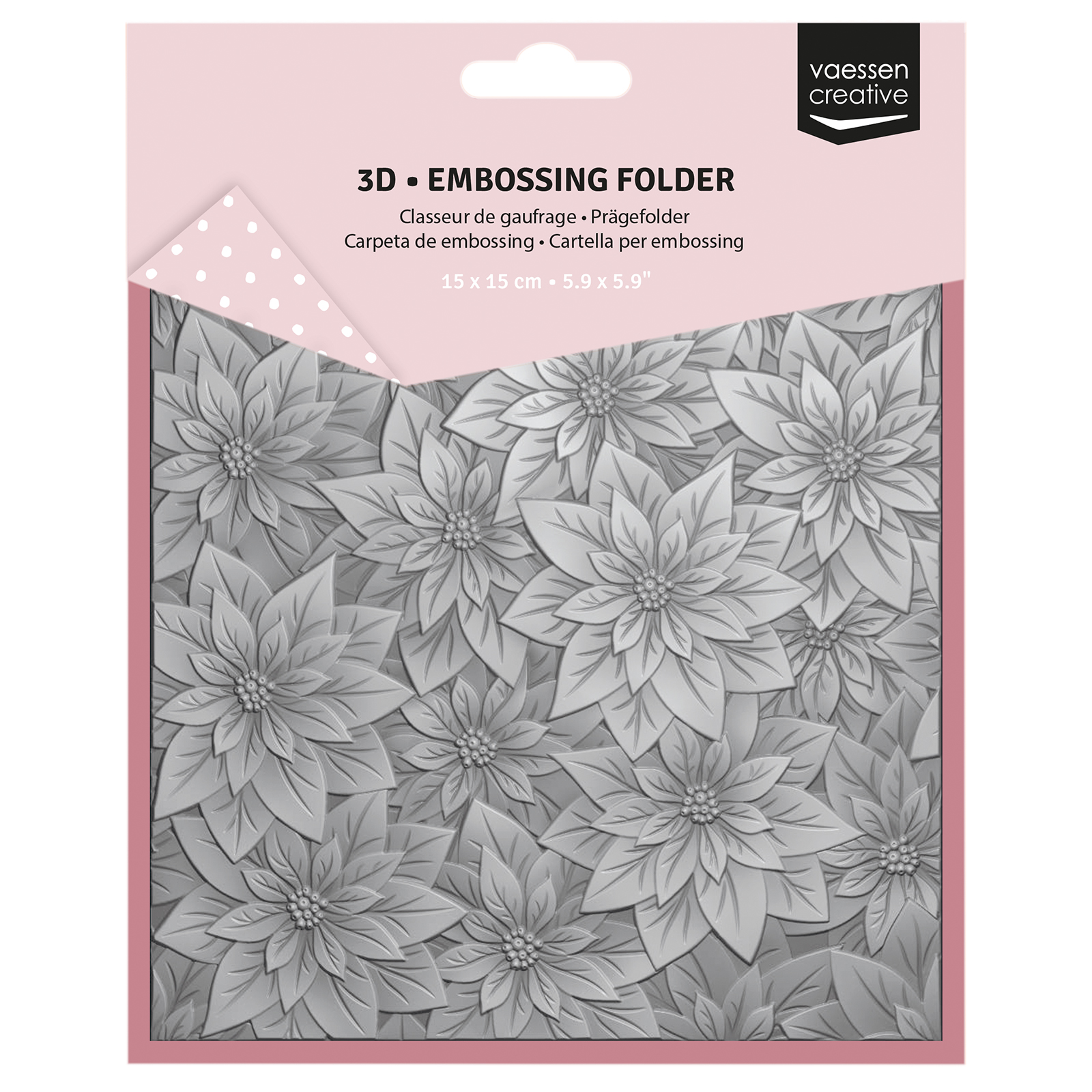Vaessen Creative Christmas Rose Folder + Izink Ruddle Ink Pad (8 x 8) - Image 2