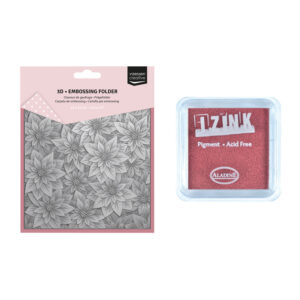 Vaessen Creative Christmas Rose Folder + Izink Ruddle Ink Pad (8 x 8)