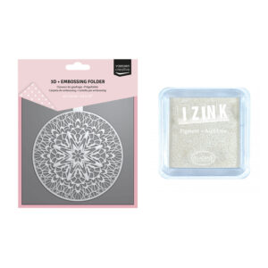 Vaessen Creative Christmas Bauble Folder + Izink White Ink Pad (8 x 8)