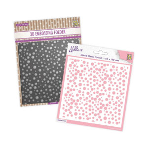 Nellie Snellen Background Snow 3D Embossing Folder & Stencil set