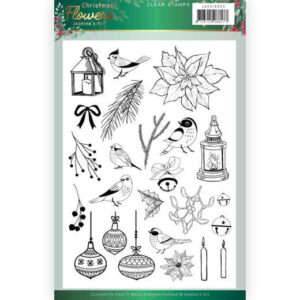 Jeanine’s Art Christmas Flowers Clear Stamp