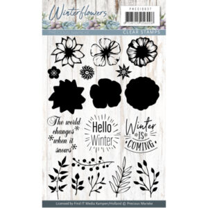 Precious Marieke Winter Flowers Clear Stamp