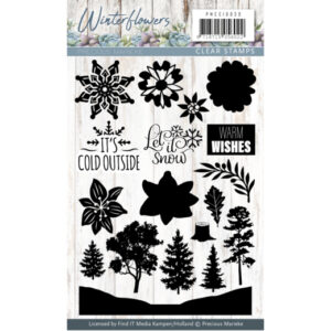 Precious Marieke Winter Flowers Clear Stamp