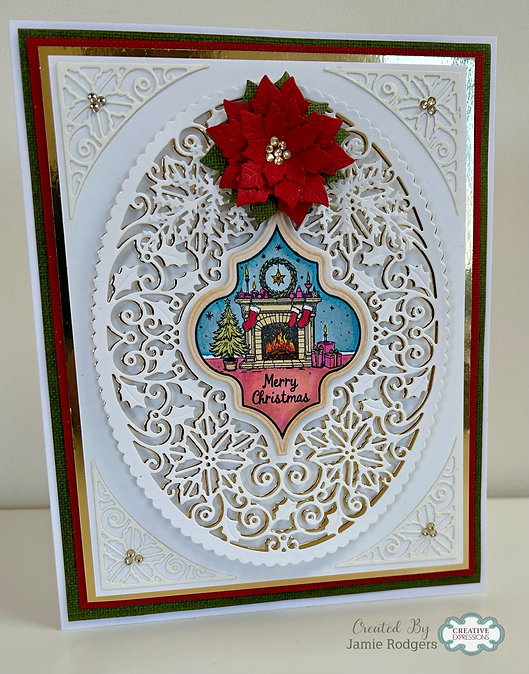 Jamie Rodgers Craft - Elegant Poinsettia Oval Die Set - Image 3